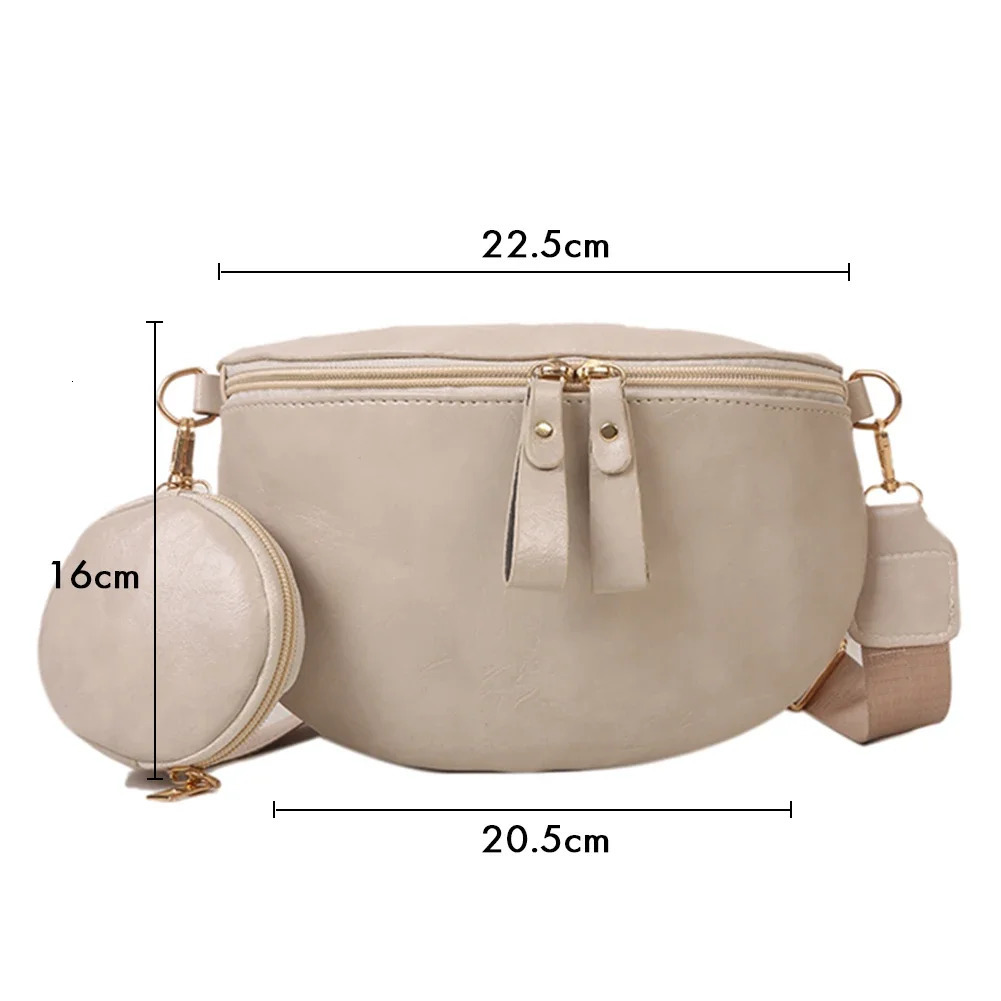 Ship from US Womens Chest Bag y PU Leather Waist Fashion Female Shoulder Crossbody Bags Outdoor Half Moon Belt Fanny Pack For Women 250227FBB