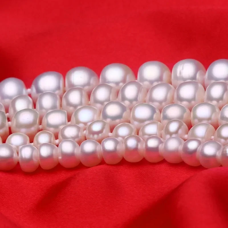 Dainashi Top Quality AAAA High Luster 6-11mm Natural Freshwater Pearl Necklace For Women Wedding Gift 45cm 925 Silver Clasp 250222