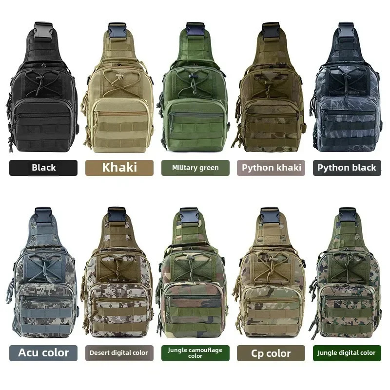 Ship from US Field mountaineering army camouflage waterproof single shoulder diagonal cross outdoor tactical messenger bag mens breast 250227FBB