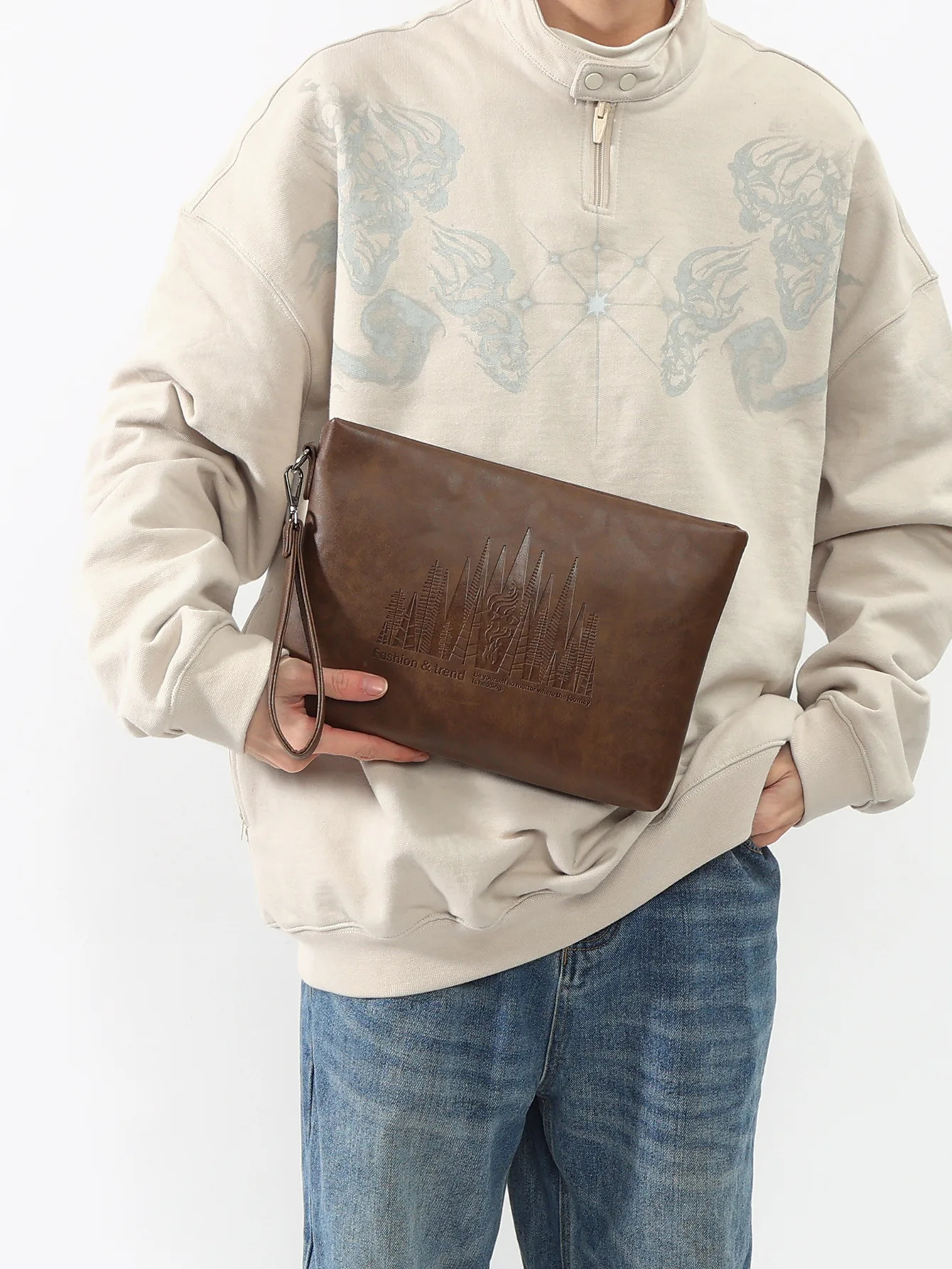Ship from US Soft PU Leather Clutch Bag Male Card Wallets Elegant Leisure Stylish Men Pouch Fashion Business Style Mens Handbag 250228FBB