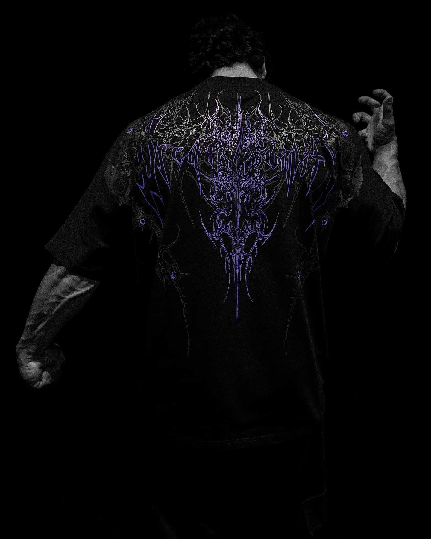 Breathedivinity Forgotten Soul Oversized T-shirt Y2k Gothic Fashion Gym Sports Short Sleeve Men Grunge Quick Dry Graphic Tops W250227