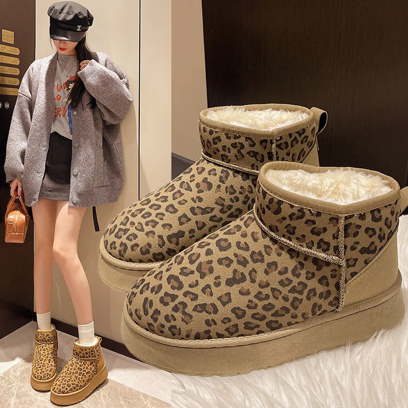 Med Heel Boots Womens Rubber Shoes Rain Australia Winter Footwear Round Toe Boots-Women Flat Autumn Snow 250226