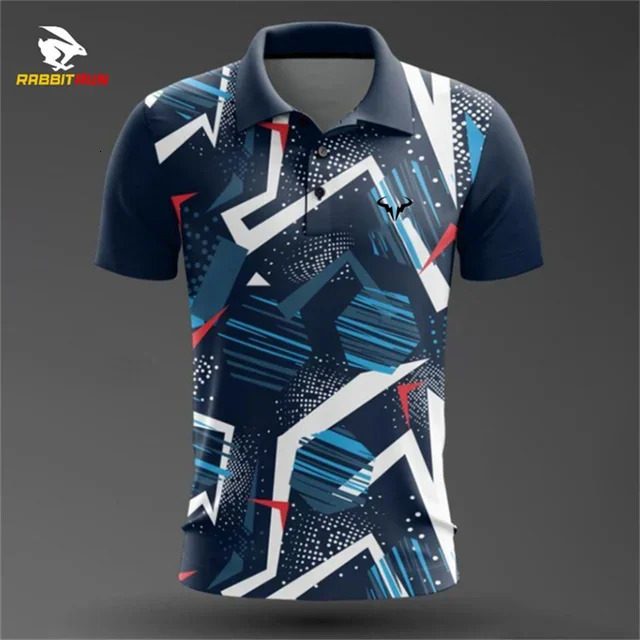 Mens Golf Shirt Summer Men Trend Polo Shirt Contrast Painted Duck Style POLO Top Badminton Short Sleeve Sportswear Men Clothes 250225