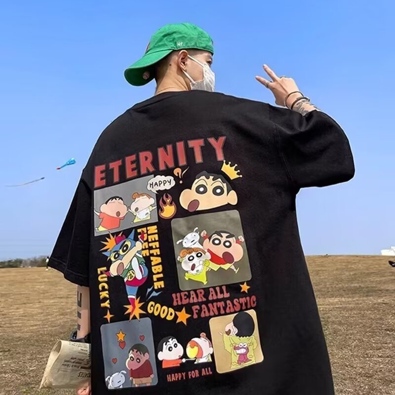 Designer Summer Men's Short Sleeve T-shirt Loose Printed Off Shoulder Half Sleeve Basic Shirt Top T-shirt 2025 New Edition