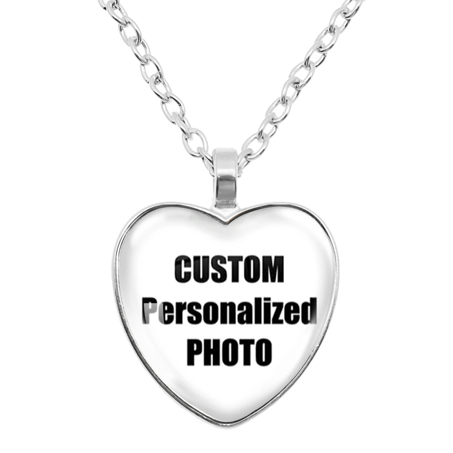 Personalized Custom Pendant Peach Heart Necklace Glass Pendants Mum Dad Baby Grandpa Parents Gifts 250117