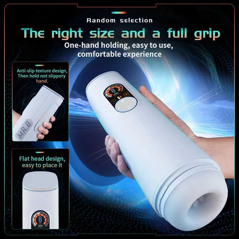AI Bluetooth Automatic Oral Vagina Male Masturbator Blowjob Pussy Sex Machine Voice Control Masturbation Cup Sex Toys for MenXJ250227