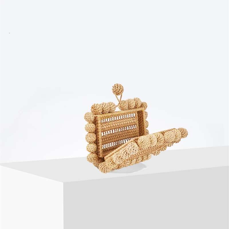Women natural cane bag Rattan clutch Bag For Wedding Party Purse summer beach Wicker Handbag Designer 2024 new