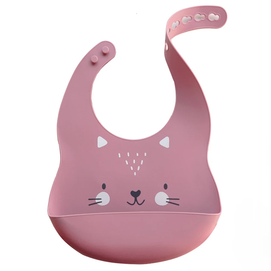 Free Personalized Name Waterproof Feeding Soft Silicone Baby Bibs Cartoon Printed Kids Girl Boy Adjustable Bib Baby Stuff 250227