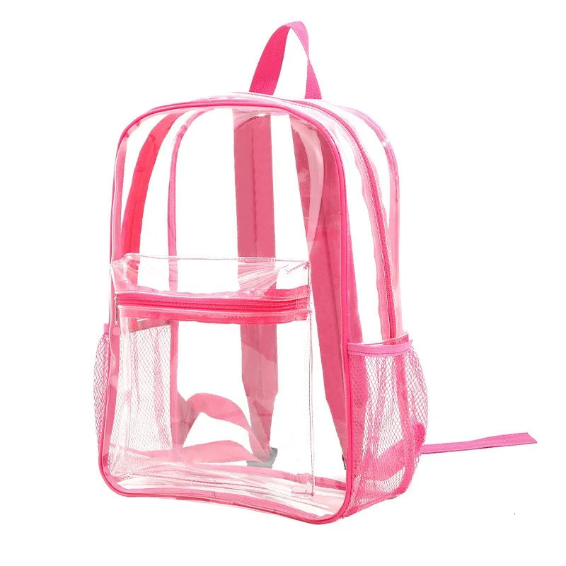 Ship from US Heavy duty transparent fashionable youth backpack suitable for girls travel can be viewed through backpacks in multiple colors 250227FBB