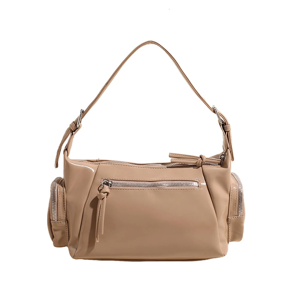 Ship from US Shoulder bag soft PU leather handbag multi pocket bottom womens work shopping travel homeless 250227FBB