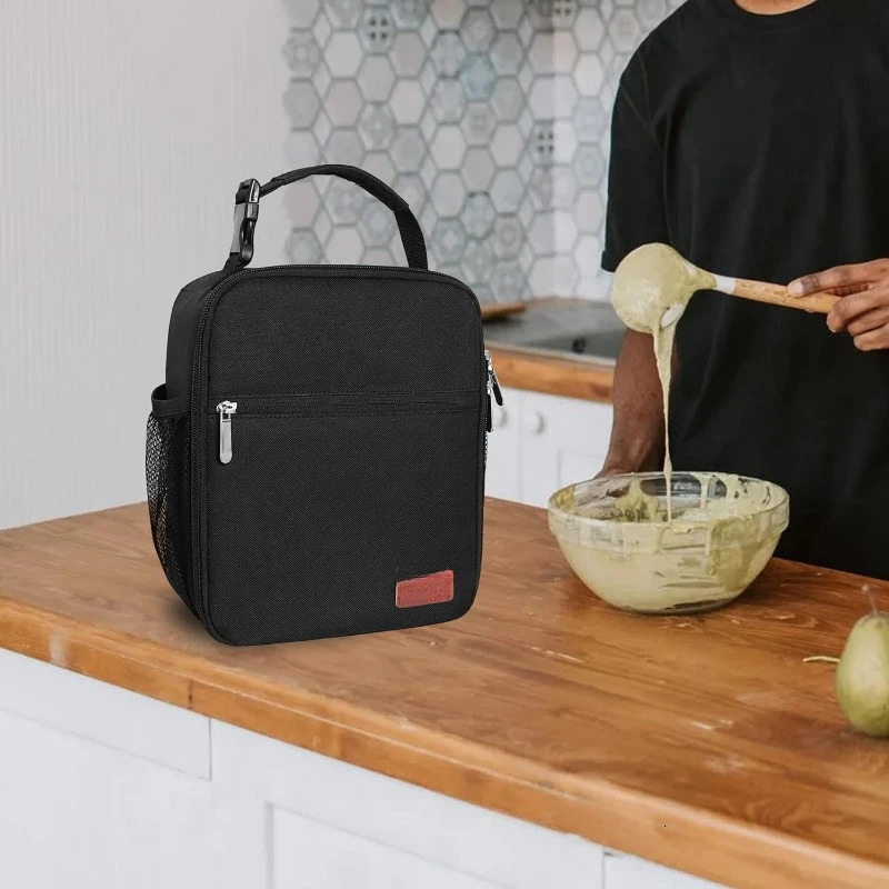 Ship from US Lunch Box for Men Women Durable Bag Adults Reusable Small Lunchbox Black 250227FBB