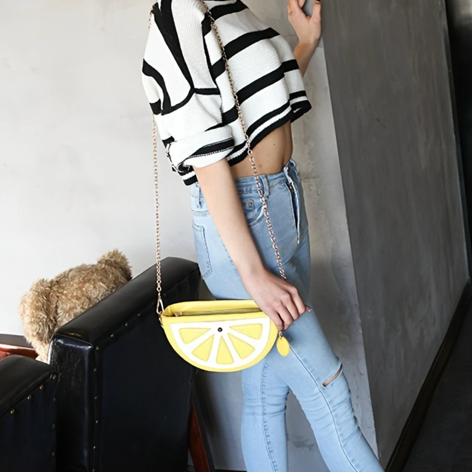 Ship from US Fruit Shaped Crossbody Bag For Women Watermelon Lemon Purse 250227FBB