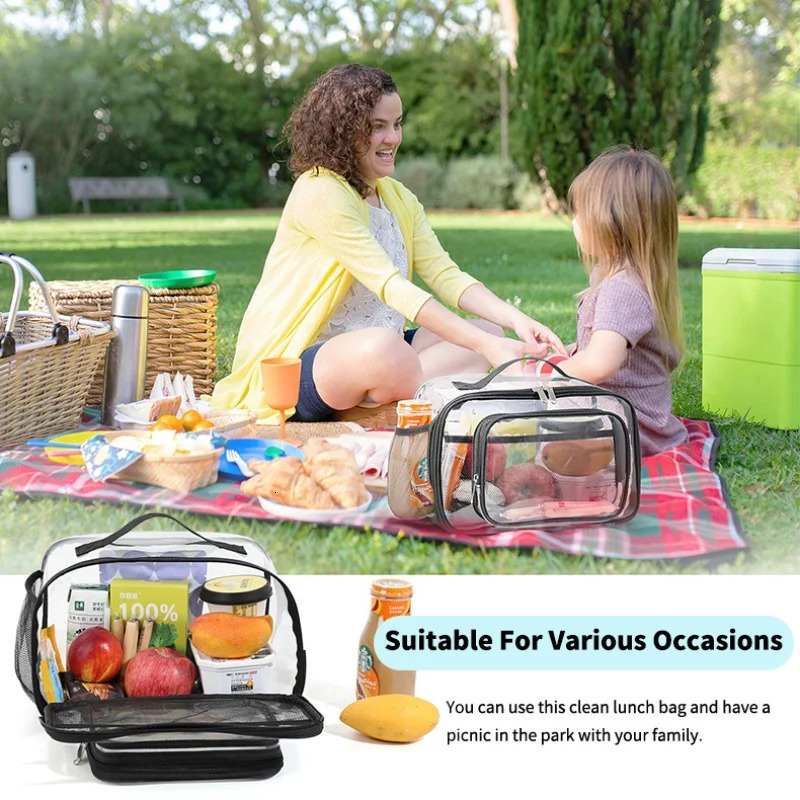 Kids Clear Lunch box Insulated Soft Bag Mini Cooler Back to School Thermal Meal Tote Kit for Girls Boys Back To School Gift 250221