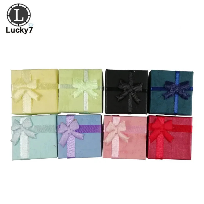 120pcs/lot Paper Ring Box Jewelry Boxes for Organizer Jewelry Display Assorted Colors Ring Box Small Gift Boxes 250222