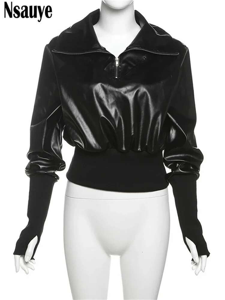 Nsauye Pullover Women Mini Skinny Y2K New Fashion Chic Cropped T Shirt Outfits Sexy Club Streetwear Jacket Tops 2024