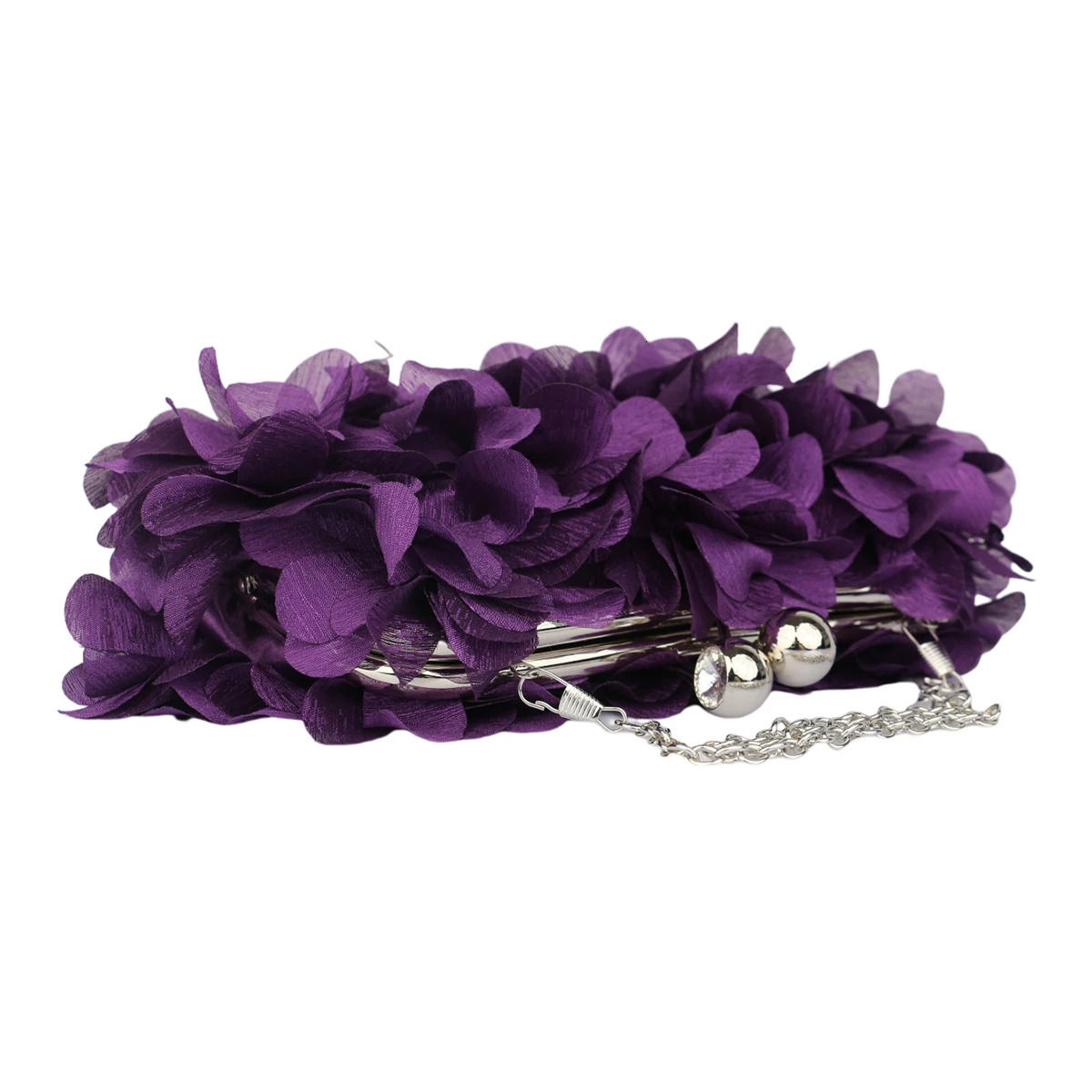 Elegant and lovely embossed floral arrangement satin flower bag petal clip garbage multicolor playable evening with bridal gown 250226