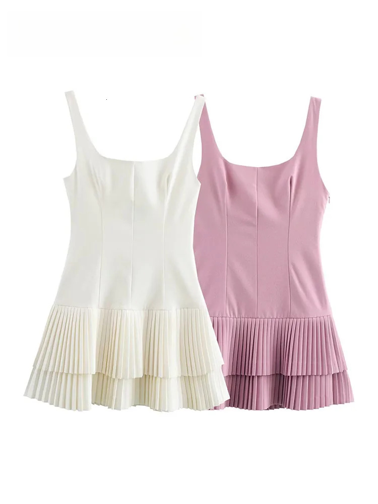 Woman Chic High Street Slim Short SEXY DRESSES FOR WOMEN Women Summer Square Collar Sleeveless Solid White Mini Dress