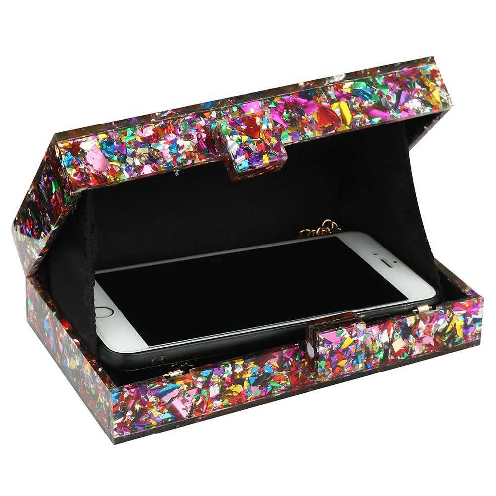 New Arrival Hot Wallet Stylish Multi-Color Sequin Evening Bag Luxury Acrylic Handbag Women Bridal Party Prom Blingbling Wedding Clutch Purse T250227