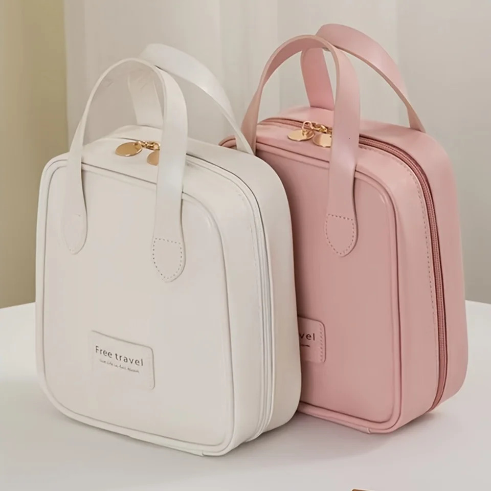 Ship from US Cosmetic Bag Portable Large Capacity Travel Toiletry Pouch Makeup Organizer With Carry Handle Brush holder makeup stand 250227FBB