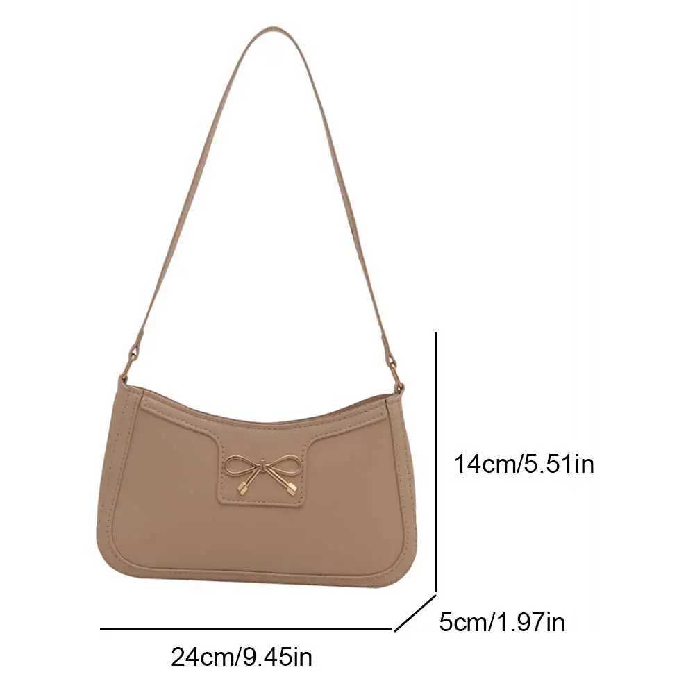 Womens Shoulder Bag Solid Color Handbag Zipper Bow Wallet PU Leather Fashion Club Wallet Work TravelXJ250227