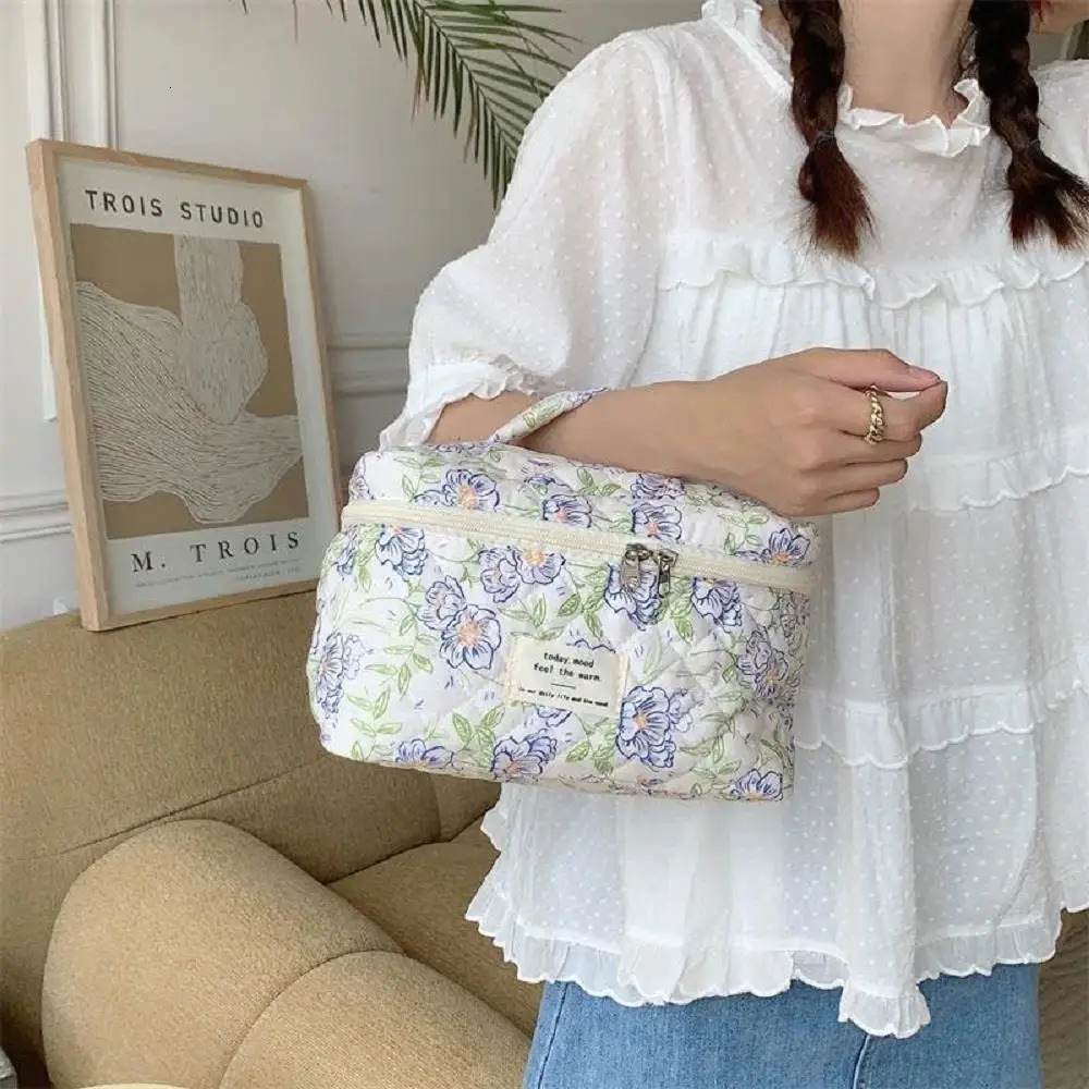 Ship from US 3Pcs Floral Makeup Cosmetic Bags for women Cute Travel Toiletry Organizer Handbag Storage Purses 250227FBB