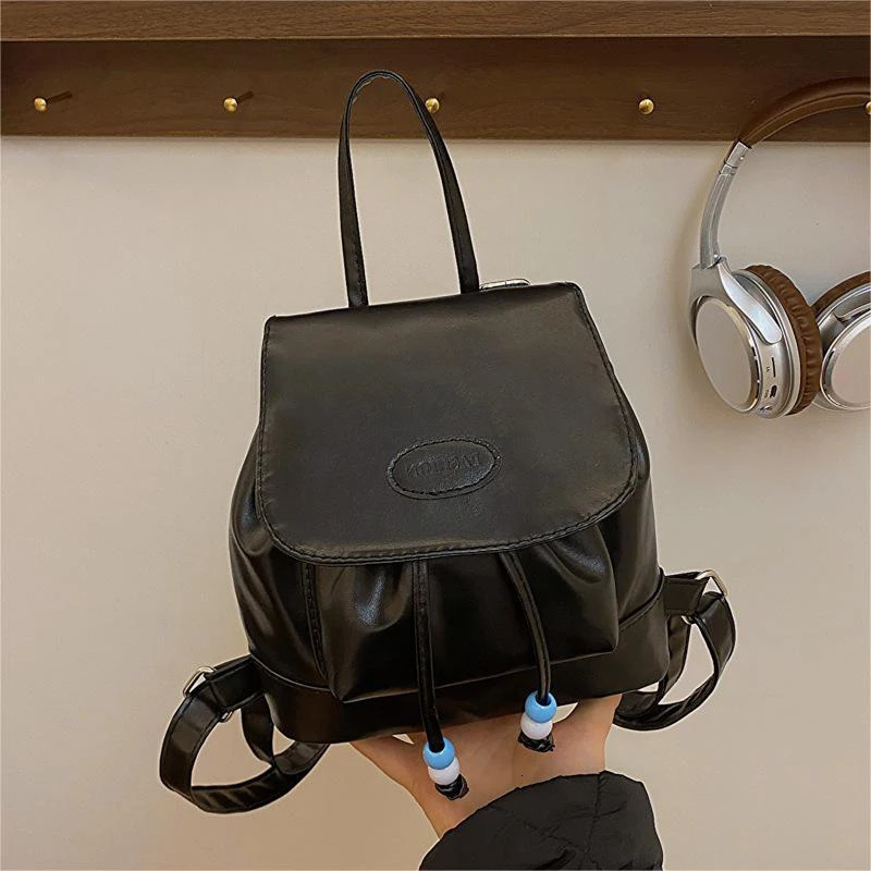 Ship from US High end silver contrasting backpack small womens soft leather Ins base minimalist casual decoration 250227FBB