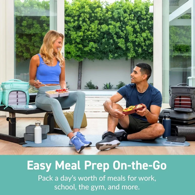 Ship from US Prep Deluxe Insulated Multimeal Bag Lunch Box Holds 5 Meals Premium Insulation up to 8 Hrs DurableResistant L w250227FBB