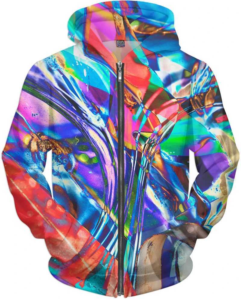Retro grAFfiti graphic 3D Printing zipper hoodie mens and womens Harajuku sweater oversized traCK suit jaCKet X250227