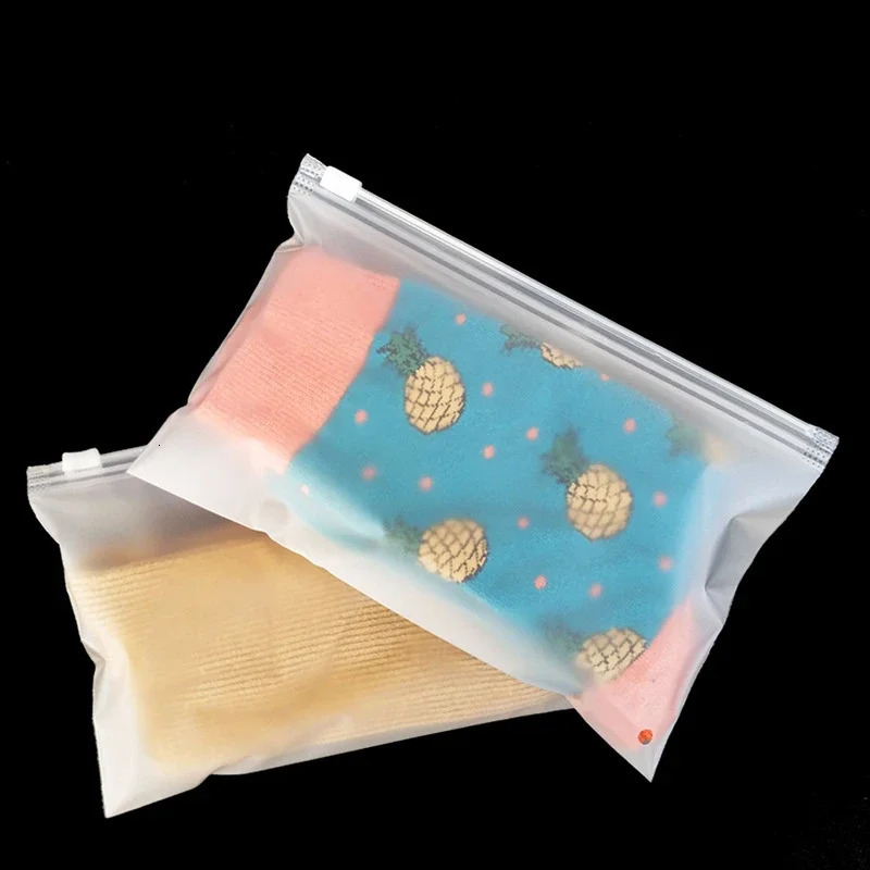 Ship from US 10Pcs 16Wires Frosted Zipper Bag Underwear Panties Socks Packaging Supplies Cosmetic Storage Bags With Air Hole Resealable 250227FBB