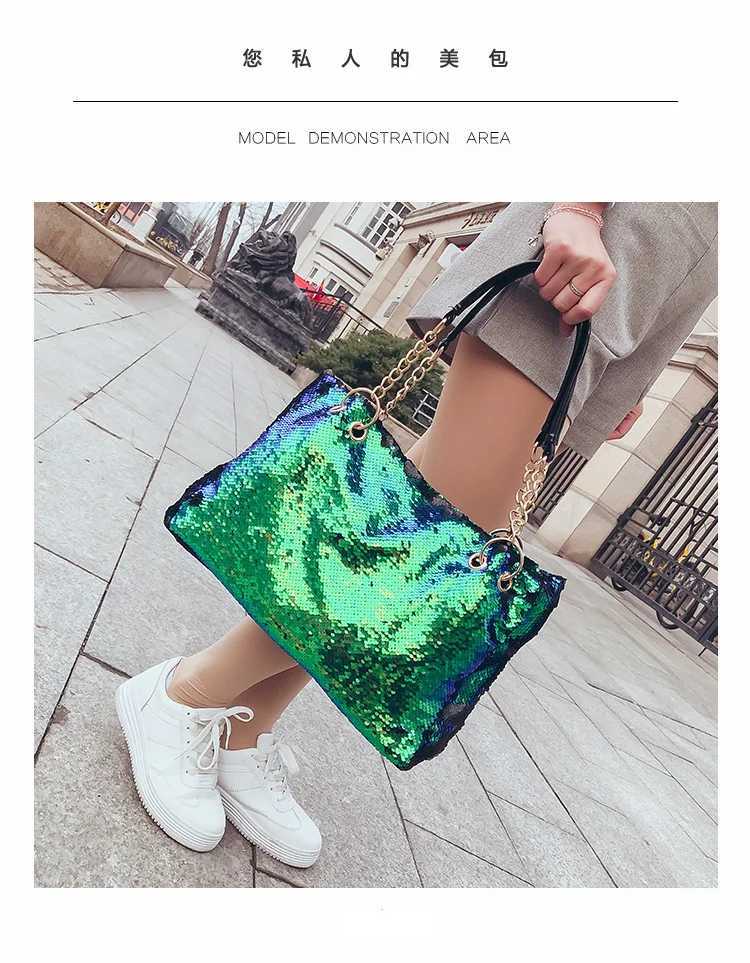 New Arrival Shoulder crossbody Bag Women Large Multifunction Sequin Bling Handbags Big Sac Casual shopping Bags bag Bag T250227
