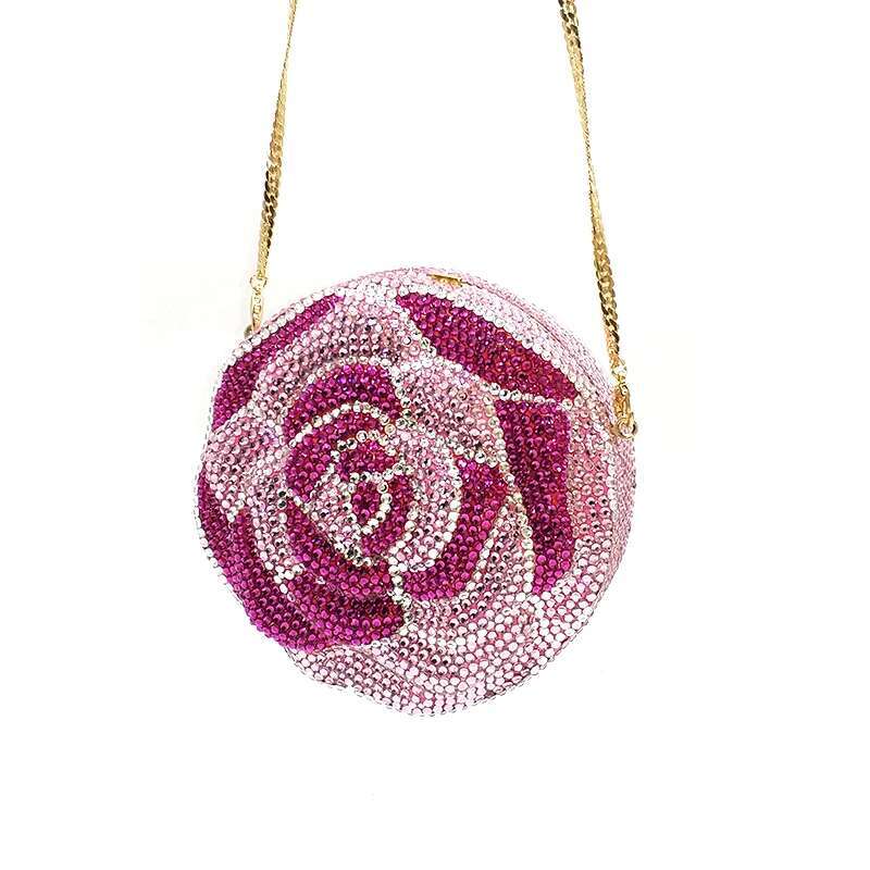 Elegant Bridal wedding purses women evening party Classical bird rose dias full crystal small clutches