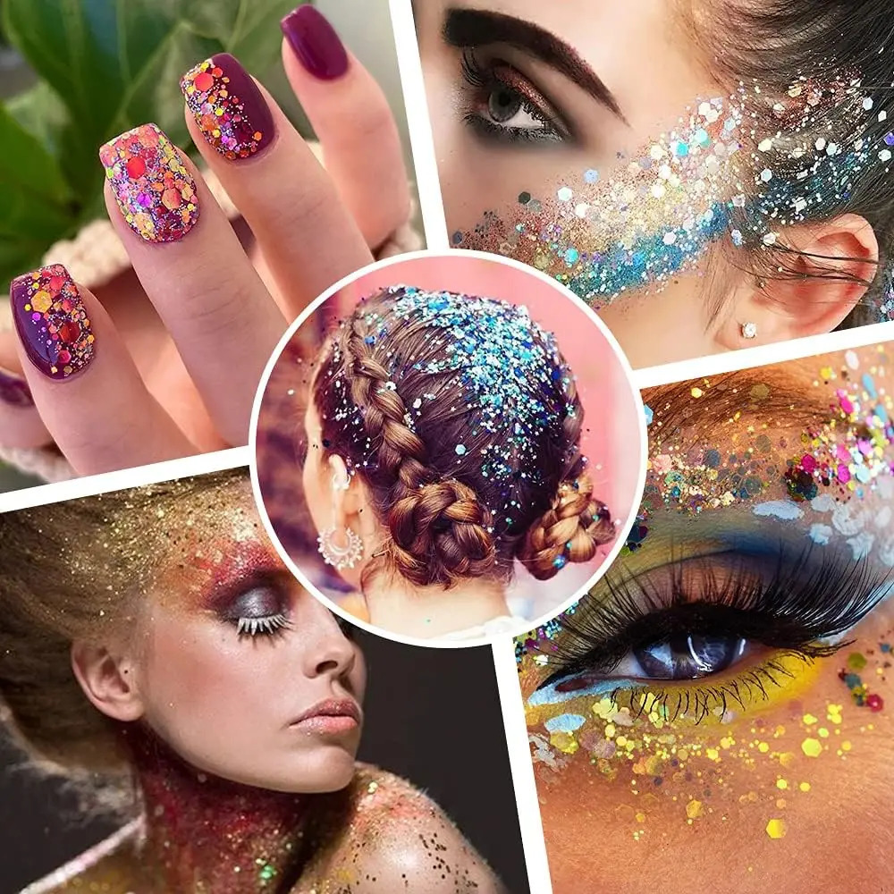 32 Colors of Nail Glitter Face Glitter Sparkly Fine Glitter for CraftingColors of Powder for Arts Crafts Rainbow Body Glitter 250227