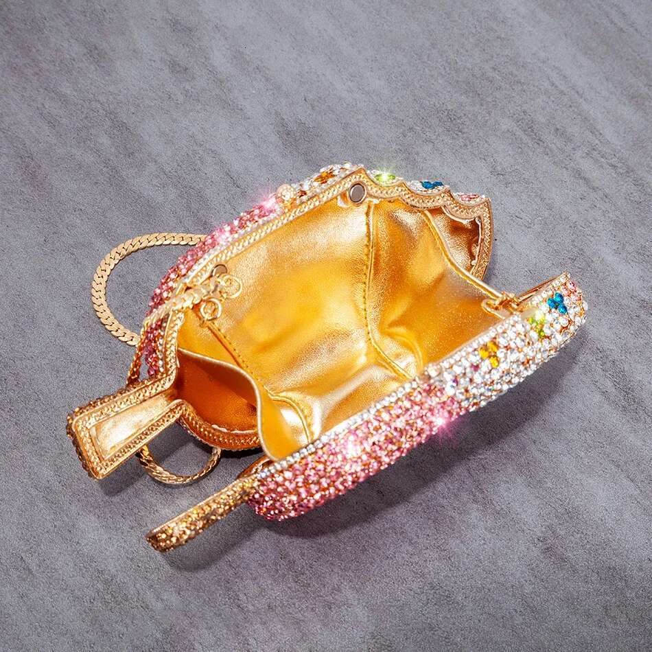 Ice Cream Shaped Dia Evening Clutch Bag For Party Wedding 2021 Boutique Novelty Mini Kawaii Rhie Purses High Quality