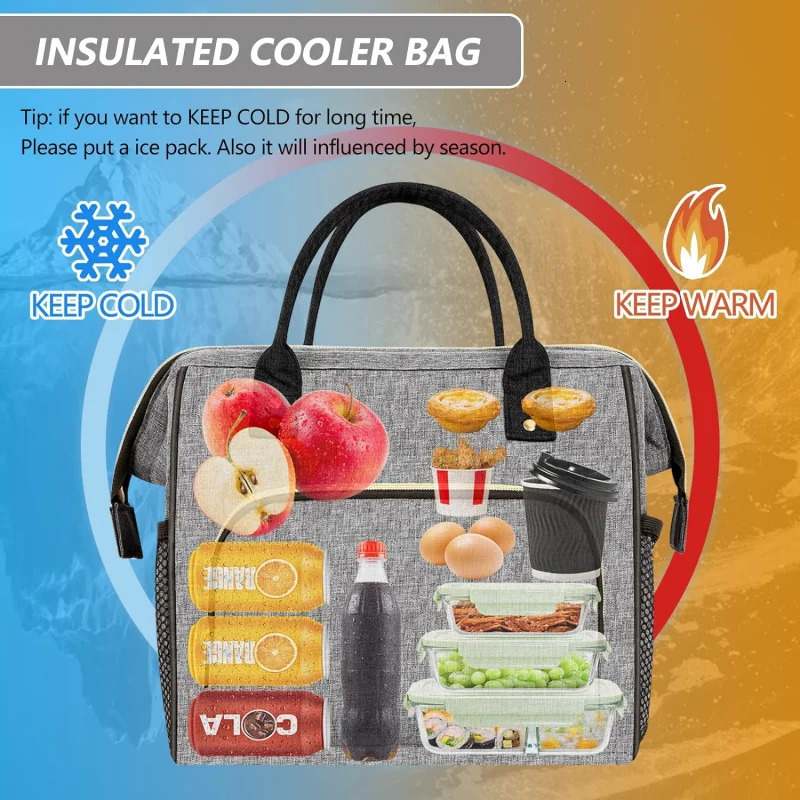 Ship from US Lunch Bags Women Insulated Cooler Work Leak Proof Large Tote with Adjustable Shoulder S 250227FBB