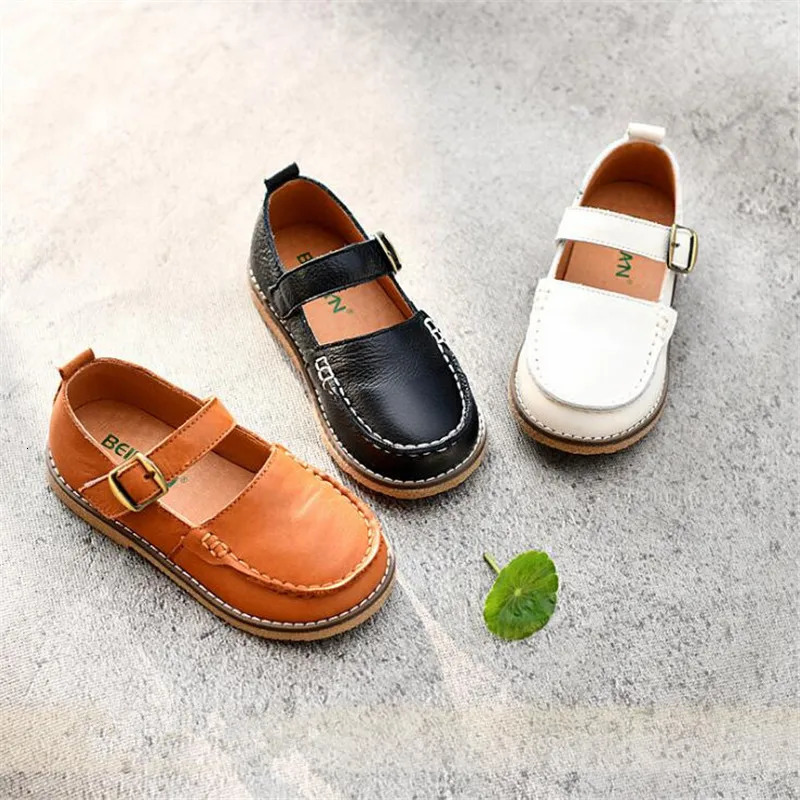 Kids Shoes Princess Girls School Children Genuine Leather Party Dress Flat Little Dance Baby Casual Sneaker 250225