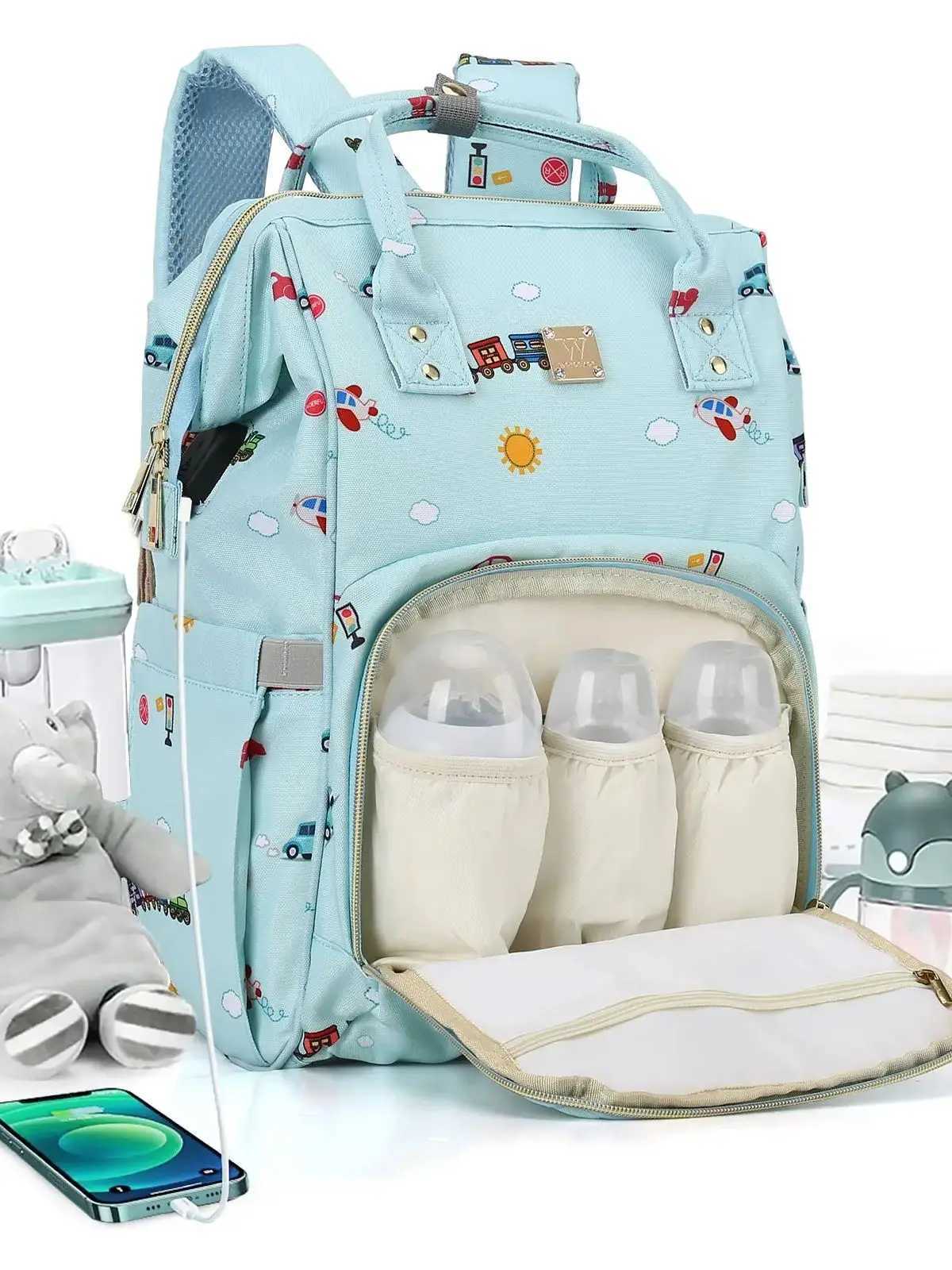 Diaper Bags Mummy backpack waterproof maternity bag baby supplies large capacity multifunctional waterproof outdoor travel dial bag Y250227L2FR
