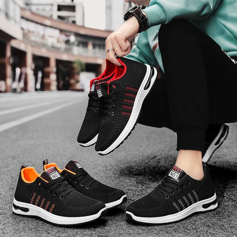 Spring Mens Casual Shoes with Lace Up Mesh Breathable and Durable Sole Fashionable Sports Shoes 2025 Mens Tennis Running Shoes Z250227