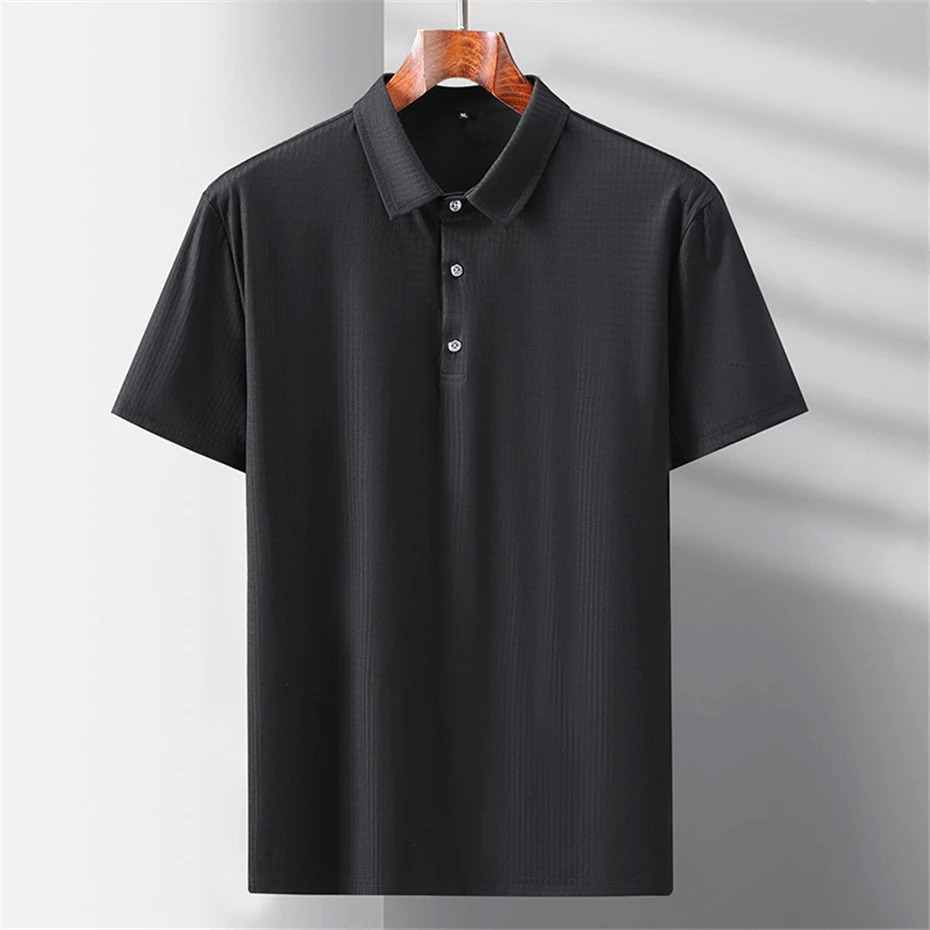 Summer polo shirt mens plus size 10XL 11XL elastic breathable cool polo shirt mens summer top plus size 10XL 11XL 250225