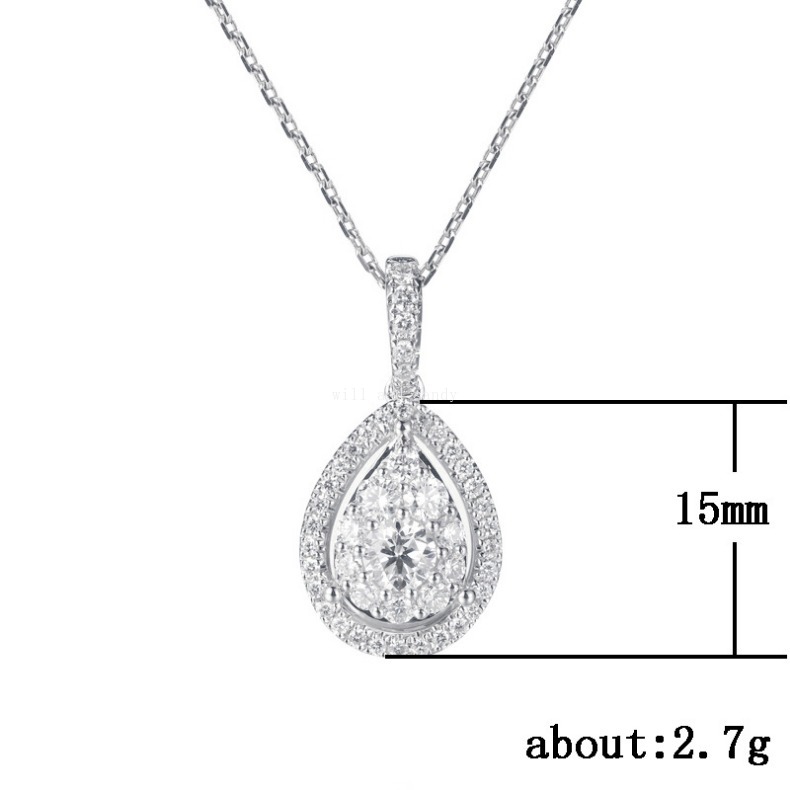 Water Drop Cubic Zirconia Necklace Women Diamond Necklaces Weeding Women Fashion Jewelry Will and Sandy Gift