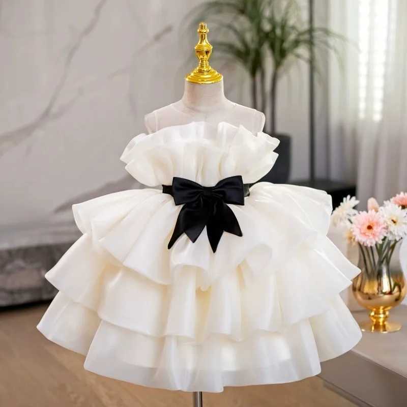 Girl's Dresses Baby girl princess sleeveless Tutu dress ruffled baby toddler Vestido wedding party Pageant baby clothing 1-12Y Y250227CAIK