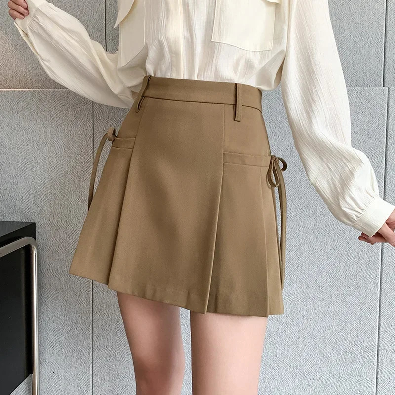Goth Mini Skirt Summer Clothes Womens High Waist Harajuku Korean Style Black Mini Pleated Skirt for School Uniform 250224