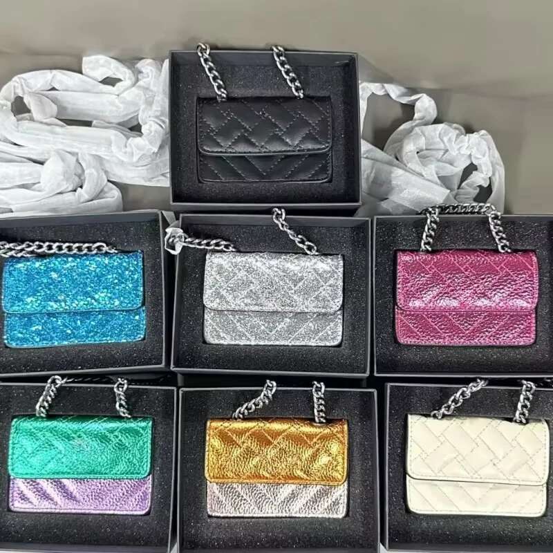 K G Eagle Head Mini Thread Color Block Glossy Surface Card Holder One-Shoulder Crossbody Chain Bag For Women