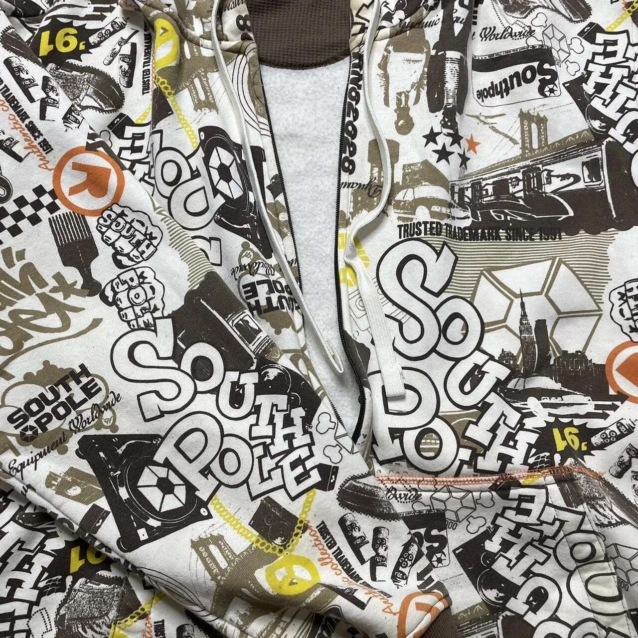 Y2K American Trend Street Graffiti Retro Hip Hop Letters Casual Zipper Cardigan HipHop Fashion Oversized Sports Coat