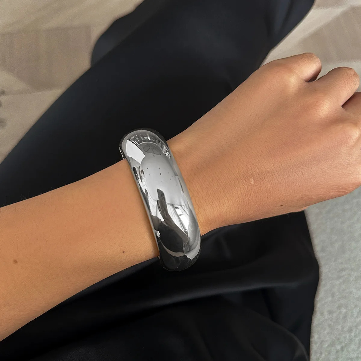 DIEZI Different Style Punk Cuff Bangles Bracelets Exaggerated Gold Silver Color Metal Geometric Wide Spring Bangles Women Men 250227