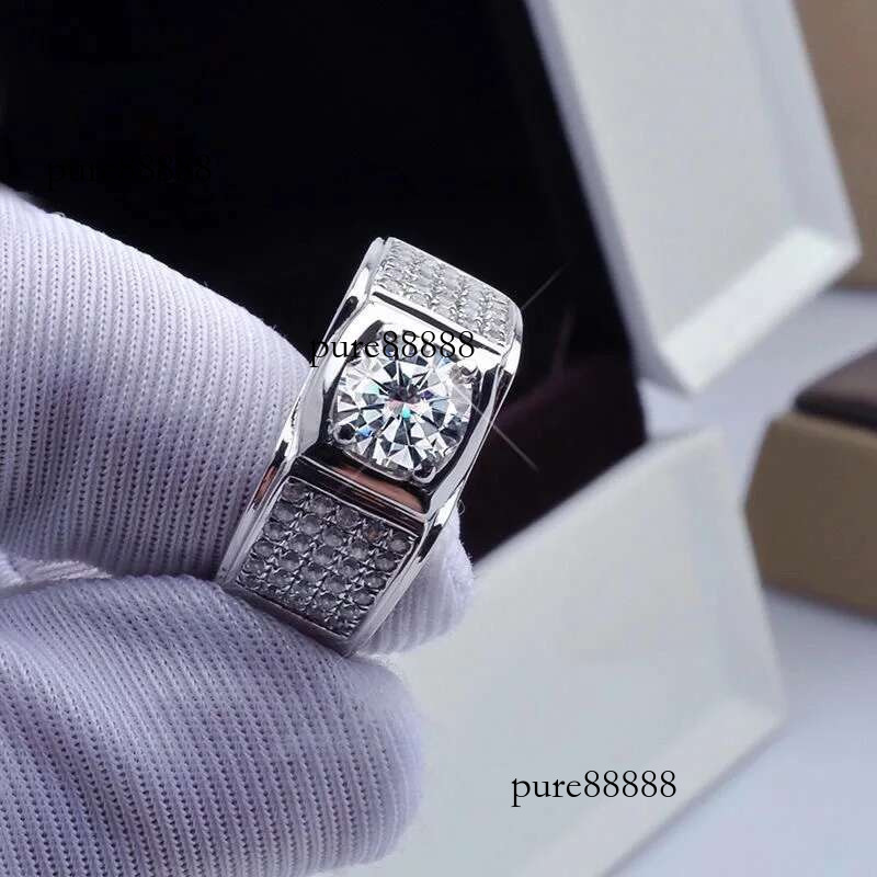 New Four-claw Simulation Moissanite Men's Ring Fashion Jewelry Accessories