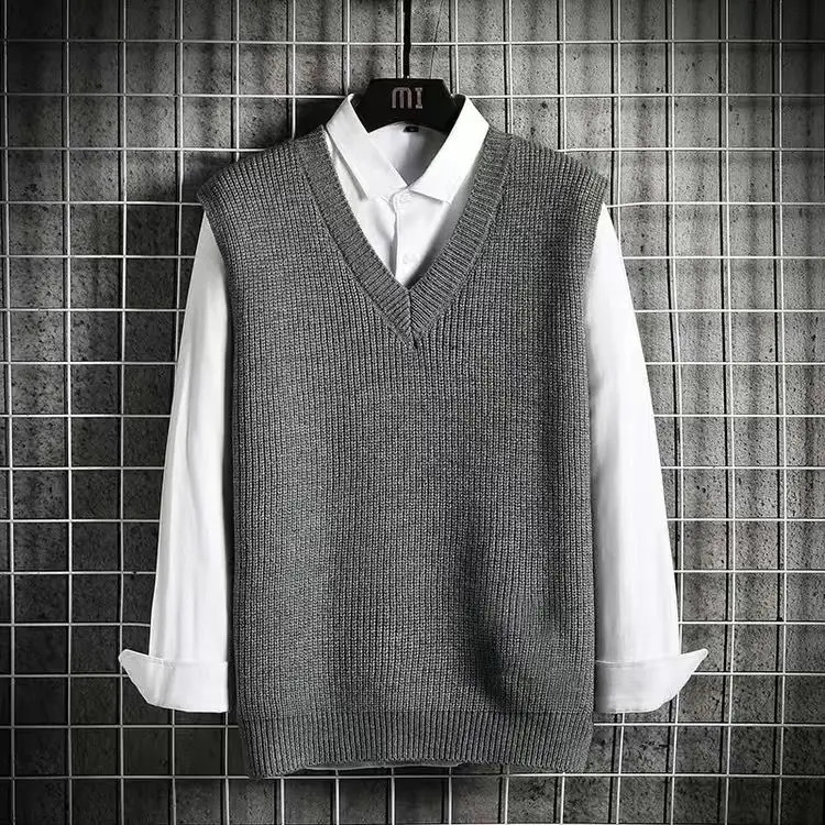 Top Quality Autum Fashion Cardigan Sweater V Neck Knitted Vest Men Solid Trendy Sleeveless Casual Clothing B278 250225