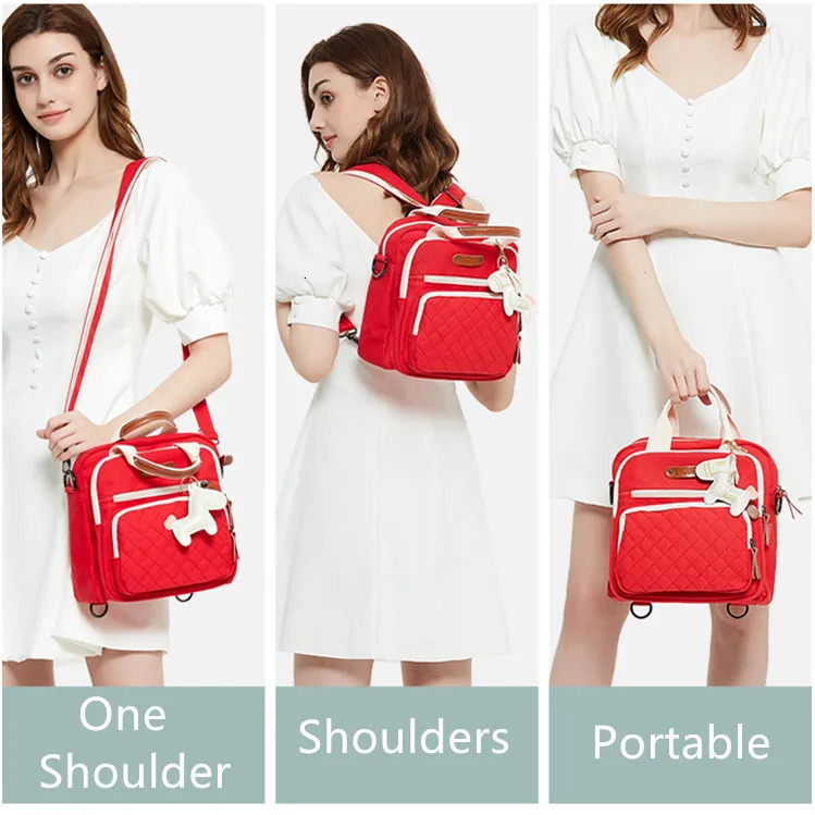 High Level Canvas Colorful Mommy Diaper Bag Baby Nappy Bags Maternity Mommy Women Backpack/Handbag/Messenger Three-In-One Bag 250227