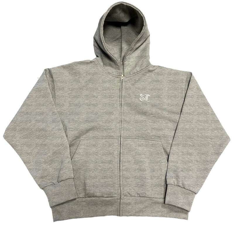 Autumn Winter Fashion Simple and Personalized Daily Letter Embroidery Zipper Pocket Long Sleeve Hoodie Top