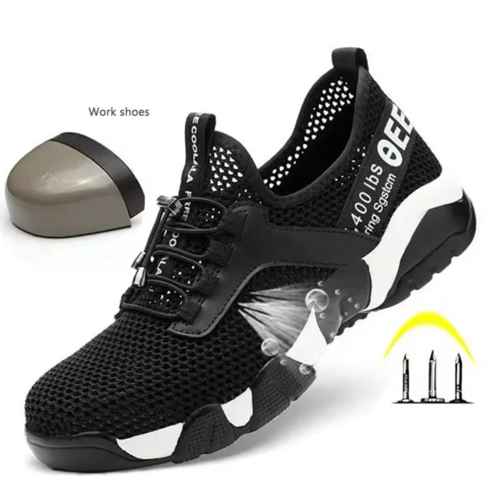 Work Sneakers Men Safety Shoes Construction Steel Toe Work Shoes Safety Boots Men Shoes Anti-puncture Working Summer 250226