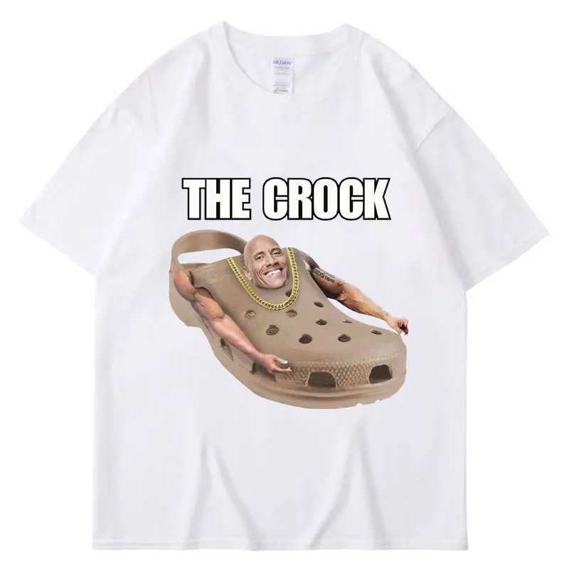 The Crock Dwayne Johnson Funny Meme T Shirt Men Women Joke Humor Summer T-shirt Oversized Casual Cotton Clothes Male Strtwear X250227